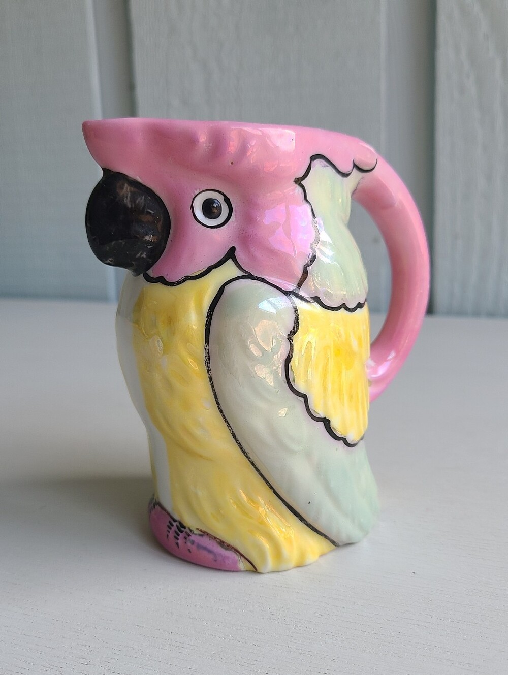 Vintage Goldcastle Lusterware Parrot Creamer
